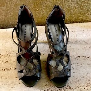 Audrey Brooke Silver Metallic Heels